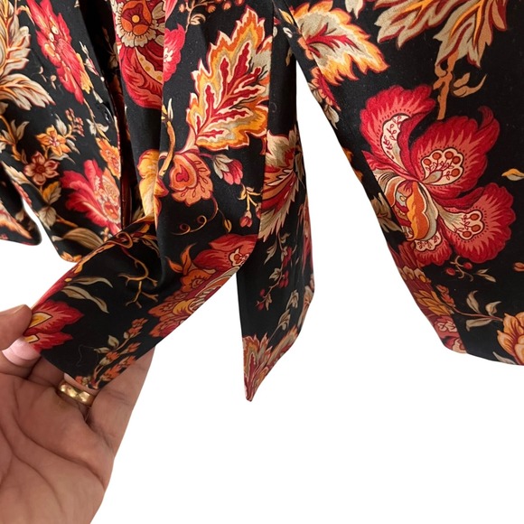 Vintage Talbots Floral Womens Blazer Jacket Size 4 Red Orange Botanical Tapestry - Picture 6 of 9